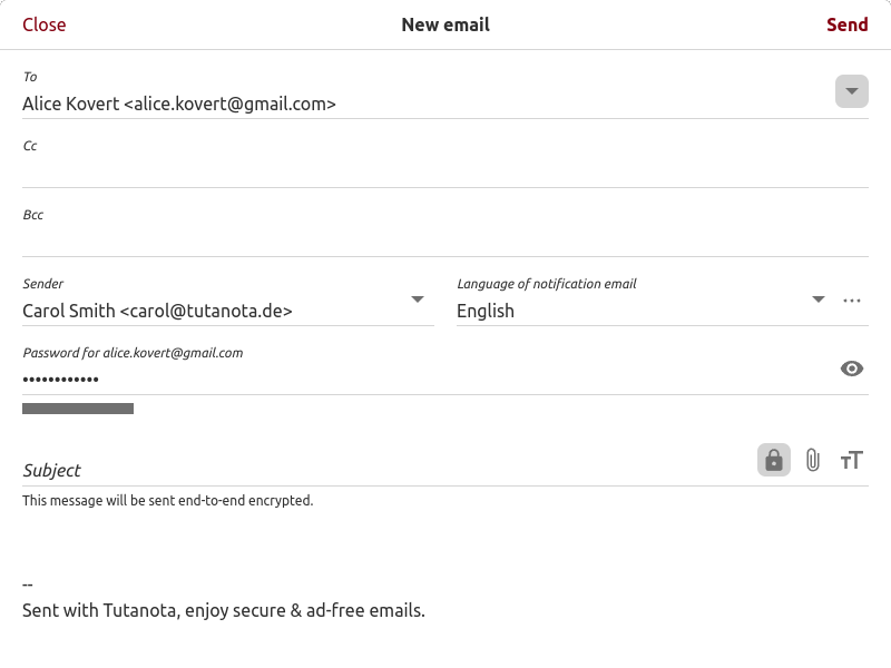 Skapa ett e-postmeddelande