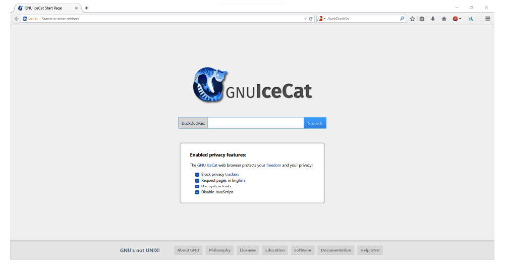 GNU Ice Cat: Firefox fork and free browser