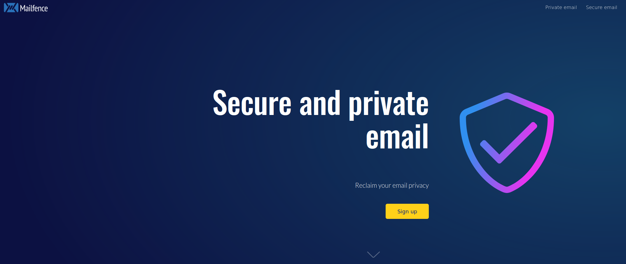 Screenshot von Mailfence: Guter privater E-Mail-Dienst mit Verschlüsselung, mit Sitz in Brüssel.