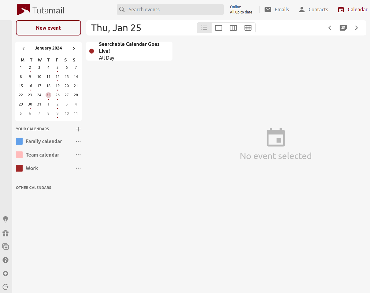 The searchable Agenda View now allows intuitive swiping between days.