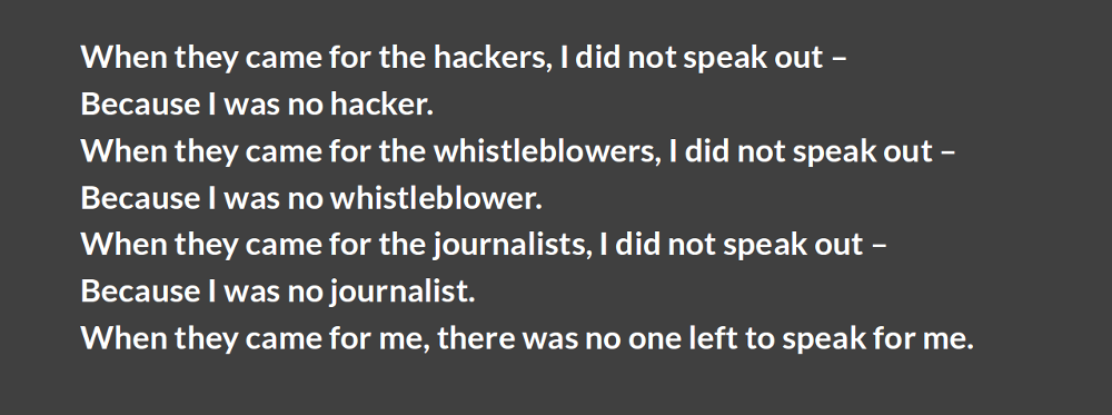 When they came for the journalists, I did not speak out