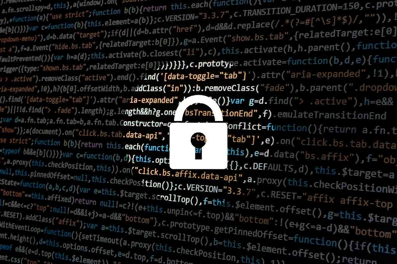 データを保護する暗号錠のビジュアル。
